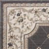 8' X 10' Gray And Ivory Floral Area Rug