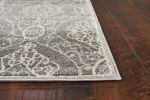 7' X 11' Silver Geometric Mosaic Uv Treated Indoor Area Rug