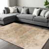 8' X 11' Champagne And Beige Damask Area Rug