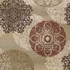 8' X 11' Sage Brown And Ivory Floral Medallion Area Rug