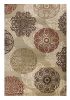8' X 11' Sage Brown And Ivory Floral Medallion Area Rug