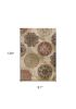 8' X 11' Sage Brown And Ivory Floral Medallion Area Rug