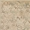 8' X 11' Ivory And Brown Floral Medallion Area Rug