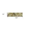 10' Moss Green And Yellow Wool Tropical Botanical Hand Tufted Runner Rug