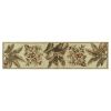 10' Ivory Green And Brown Wool Tropical Botanical Hand Tufted Runner Rug
