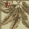 10' Ivory Green And Brown Wool Tropical Botanical Hand Tufted Runner Rug