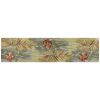 10' Blue And Green Wool Tropical Botanical Hand Tufted Runner Rug