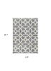 5' X 8' Slate Blue And Ivory Geometric Area Rug