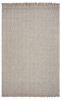5' X 8' Beige And Gray Wool Chevron Hand Woven Area Rug