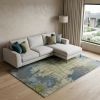6' X 9' Blue And Green Abstract Area Rug