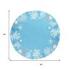 8' Blue Gray And White Fish and Coral Hand Tufted Round Rug