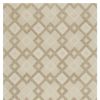 5' X 8' Ivory And Brown Wool Geometric Hand Tufted Area Rug