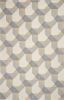 5' X 8' Ivory Gray And Cream Wool Geometric Hand Tufted Area Rug