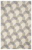 5' X 8' Ivory Gray And Cream Wool Geometric Hand Tufted Area Rug