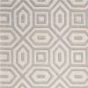 5' X 8' Light Gray And Ivory Wool Geometric Hand Tufted Area Rug