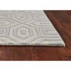 5' X 8' Light Gray And Ivory Wool Geometric Hand Tufted Area Rug
