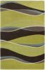 5' X 8' Lime Green Brown And Blue Wool Abstract Hand Tufted Area Rug