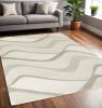 5' X 8' Ivory And Gray Wool Abstract Hand Tufted Area Rug