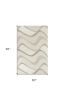 5' X 8' Ivory And Gray Wool Abstract Hand Tufted Area Rug