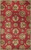 5' X 8' Sienna Gold And Green New Zealand Lambs Wool Floral Vines Hand Tufted Area Rug
