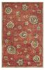5' X 8' Sienna Gold And Green New Zealand Lambs Wool Floral Vines Hand Tufted Area Rug