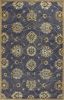 5' X 8' Dark Gray Green And Brown Wool Floral Hand Tufted Area Rug
