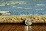 5' X 8' Dark Gray Green And Brown Wool Floral Hand Tufted Area Rug