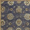5' X 8' Dark Gray Green And Brown Wool Floral Hand Tufted Area Rug