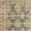 7' X 9' Brick Red Green And Brown Jute Southwestern Handmade Area Rug
