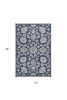 2' X 3' Blue And Ivory Floral Medallion Area Rug