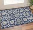 2' X 3' Blue And Ivory Floral Medallion Area Rug