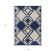 2' X 3' Blue Ivory And Gray Geometric Area Rug