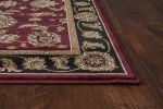 2' X 3' Red Black And Gold Floral Medallion Area Rug