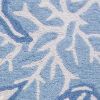 2' X 3' Blue Gray And White Fish and Coral Hand Tufted Area Rug