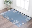 2' X 3' Blue Gray And White Fish and Coral Hand Tufted Area Rug