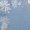 2' X 3' Blue Gray And White Fish and Coral Hand Tufted Area Rug