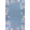 2' X 3' Blue Gray And White Fish and Coral Hand Tufted Area Rug
