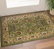 2' X 3' Green Taupe And Ivory Floral Medallion Area Rug