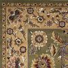 2' X 3' Green Taupe And Ivory Floral Medallion Area Rug