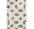 2' X 3' Sand Beige And Blue Fish Hand Tufted Area Rug