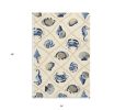 2' X 3' Sand Beige And Blue Fish Hand Tufted Area Rug