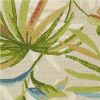2' X 3' Sand Green And Blue Botanical Leaves Hand Tufted Area Rug