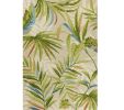2' X 3' Sand Green And Blue Botanical Leaves Hand Tufted Area Rug