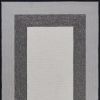 2' X 3' Black And Gray Geometric Hand Hooked Area Rug