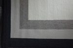 2' X 3' Black And Gray Geometric Hand Hooked Area Rug