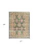 2' X 4' Brick Red Green And Brown Jute Southwestern Hand Woven Distressed Area Rug
