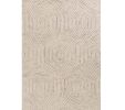 2' X 4' Sand And Beige Wool Geometric Hand Tufted Area Rug