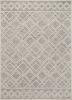 2' X 4' Sand Beige And Ivory Wool Geometric Hand Tufted Area Rug