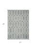 2' X 4' Slate Blue And Ivory Wool Geometric Hand Tufted Area Rug