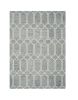 2' X 4' Slate Blue And Ivory Wool Geometric Hand Tufted Area Rug